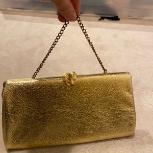 Gold vintage clutch.